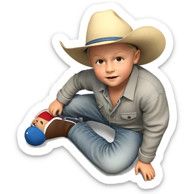 casual boy in denim hat sticker