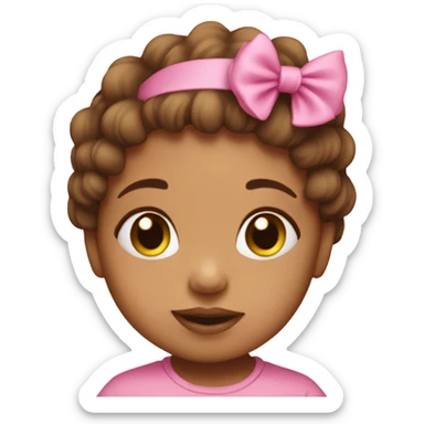 baby girl in pink with browsnkin sticker