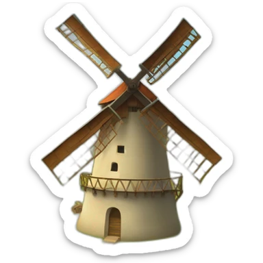 don quixote crashing headfirst into a windmill sticker
