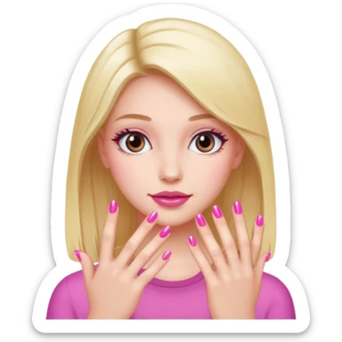 girl nails pink sticker