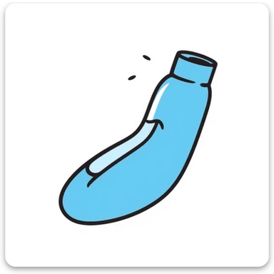 Hand-drawn simple blue VO2 max mouthpiece for exercise testing sticker
