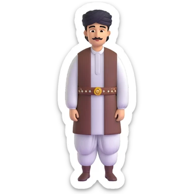 Kurdish man with traditional shal u shapik outfit sticker