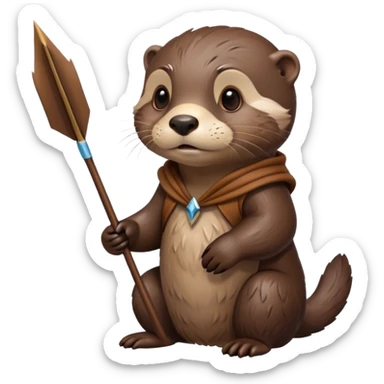 an otter who holds an arrow show to the left sticker