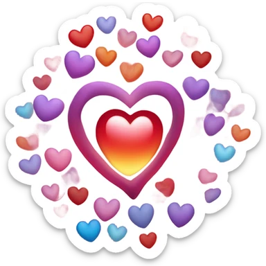 Big heart radiating smaller lighter  hearts sticker