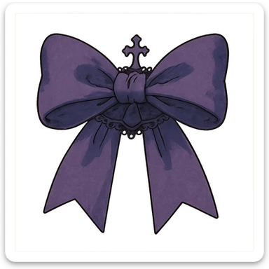 Purple gothic bow sticker