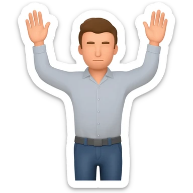 Man raising hands sticker