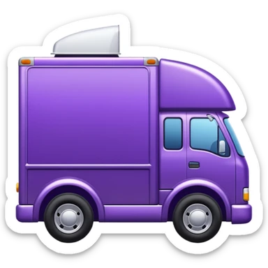 purple truck with a white trailer
 sticker