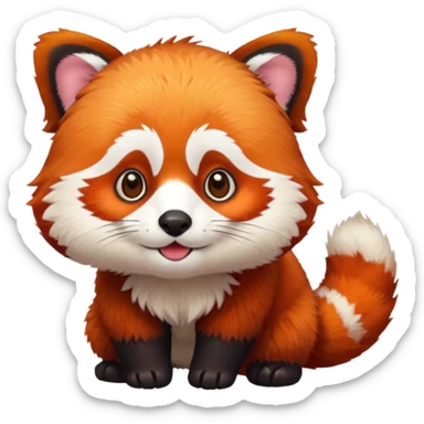 Red Panda 2d bye bye cute sticker