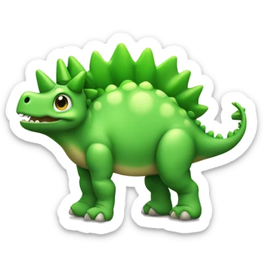 Cute Green stegosaurus looking to the left sticker