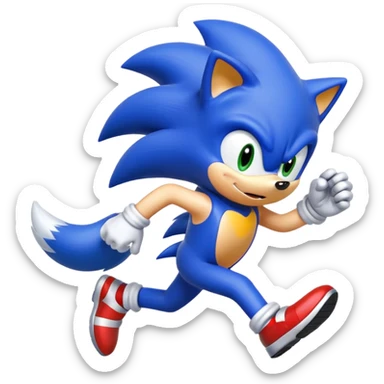 Sonic the hedgehog running away  sticker