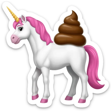 unicorn and poop on the ass sticker