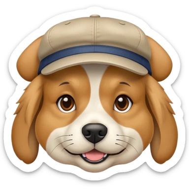 Perro usando gorra sticker