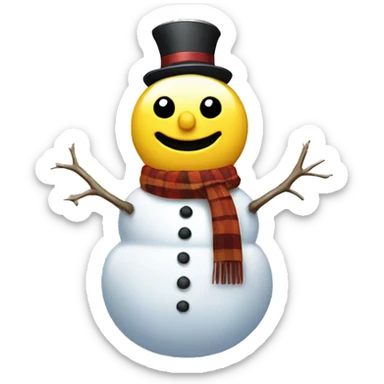 Yellow snowman sticker