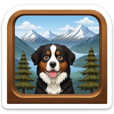 black 4Runner + Bernese mountain dog inside at window sticker