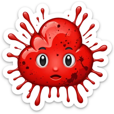Red splatter emoji sticker