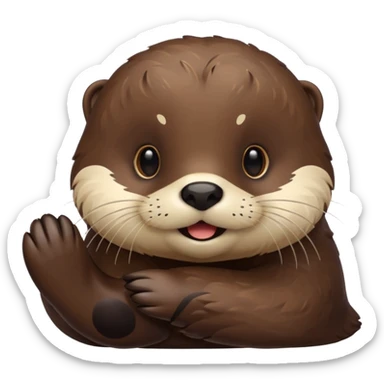 awake sea otter sticker