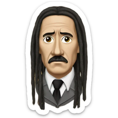 Adolf Hitler Bob Marley dreadlocks sticker