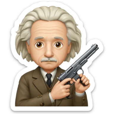 Albert instine shooting a gun sticker