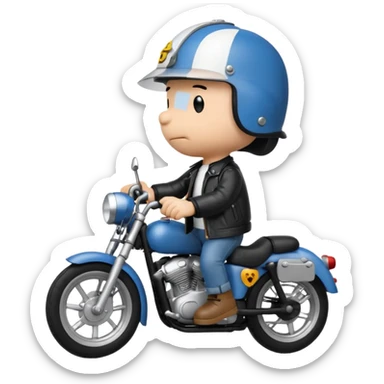 snoopy com roupa de motoqueiro sticker