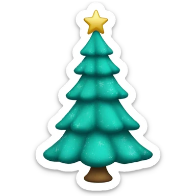 teal christmas tree sticker