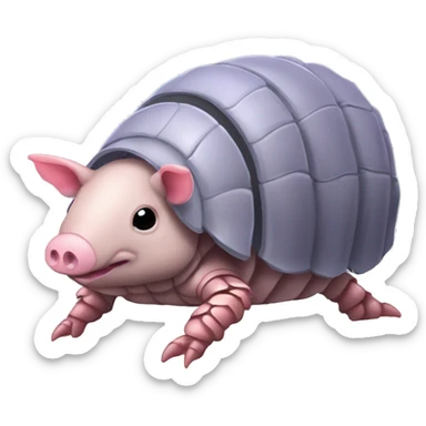Lavender gray Pig armadillo isopod lobster fanned tail feathered tail pig armadillo darth Vader face sticker