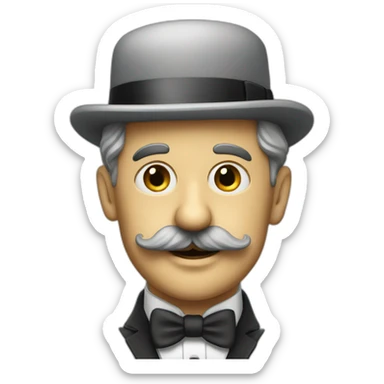 a withe man withe the moustache of Charlie Chaplin sticker