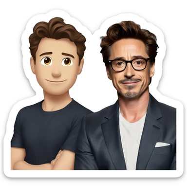 Tom holland with robert downey junior  sticker