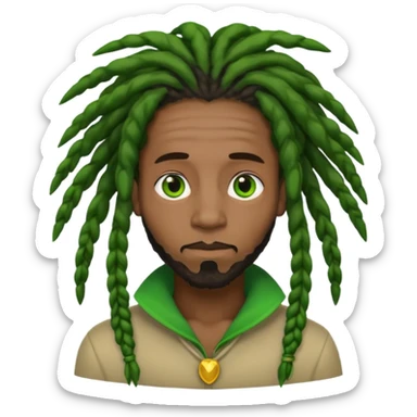 Make it a black guy with green ears and dreads  sticker