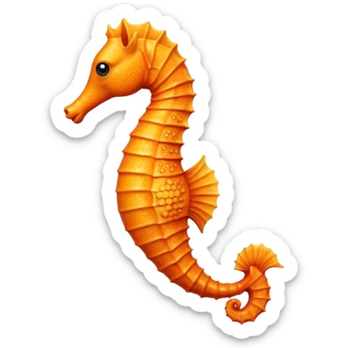 orange seahorse facing left sticker