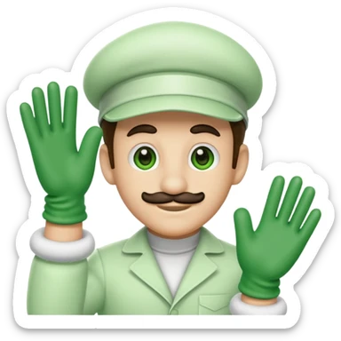 Luigi white gloves sticker