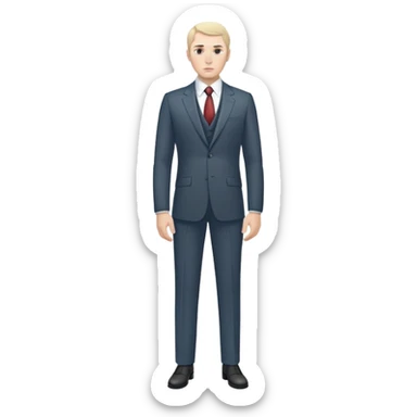 Russian man full length in suit photorealistic serious sticker