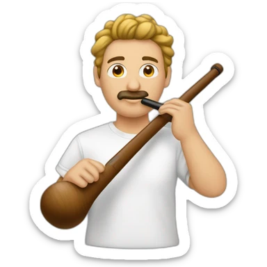 hombre blanco pelón gordo fumando pipa sticker