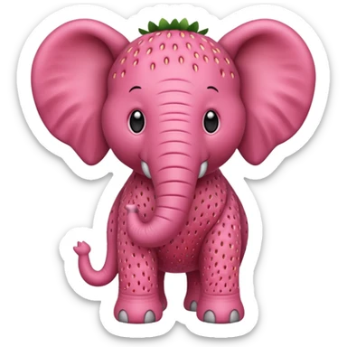 Strawberry éléphant sticker
