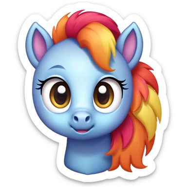 A cute cartoon pony with big eyes sticker