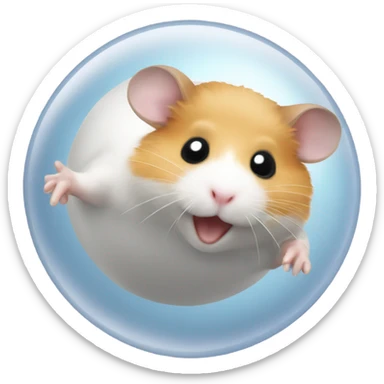 Hamster rolling in a ball sticker