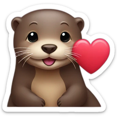 Otter with a heart  sticker