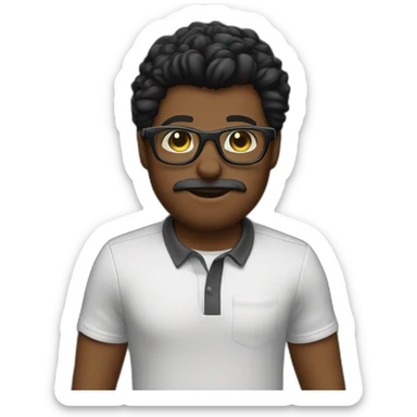 dj mixing cat hair and black glasses sticker