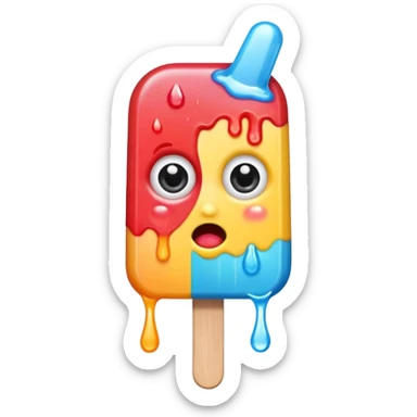 half bitten popsicle with eyes sticker