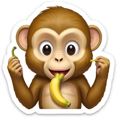 Monkey eating banana do the floss sticker