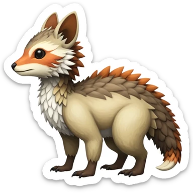 warm-colored Vernid-Trico-Fionbri-creature (full body) sticker
