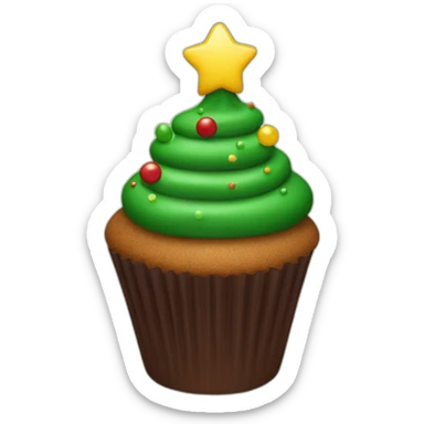 Happy Christmas tree cupcake sticker