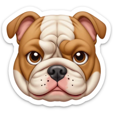 Fawn bulldog rolling his eyes sticker