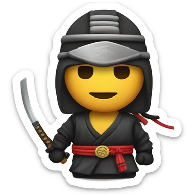 Ninja samurai con gorra sticker