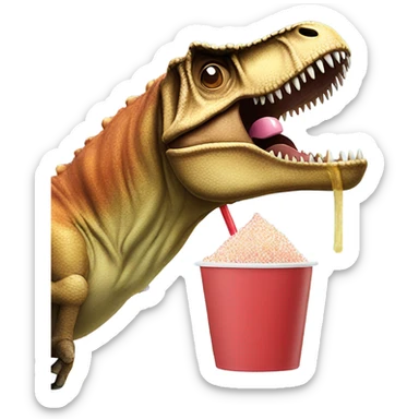 T. rex smelling sugar through a straw sticker
