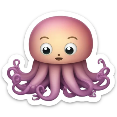 Cute kraken cute face eyes closed making yoga sticker