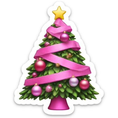 Christmas tree in pink with pink decoration sticker
