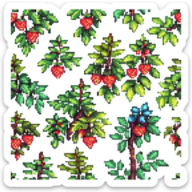 berry bush with fruits sticker