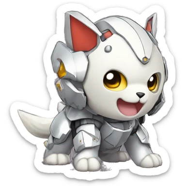 cute kawaii cool edgy armored Digimon-Fakemon-animal full body sticker