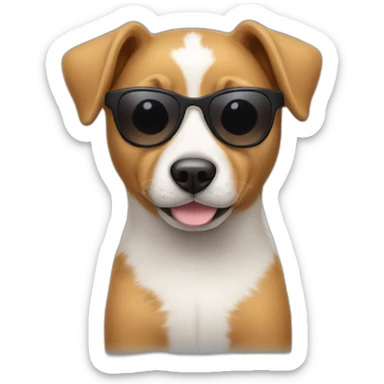 A cute pup wearing sunglasses sticker