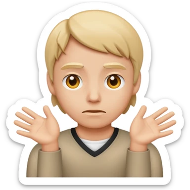 person shrugging with uncertain expression, representing unqualified lead in sales, simple and clear emoji style sticker